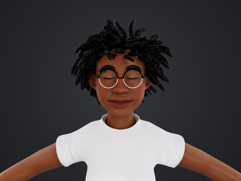 Cartoon Woman Rigged 3D Model