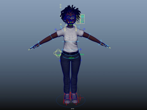 Cartoon Woman Rigged 3D Model