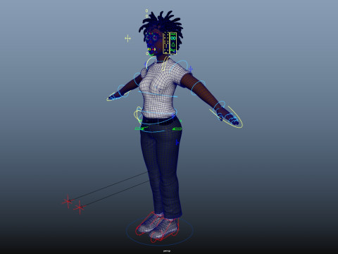 Cartoon Woman Rigged 3D Model