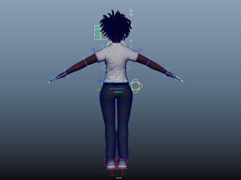 Cartoon Woman Rigged 3D Model