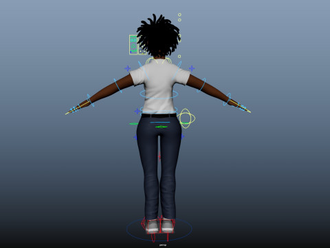 Cartoon Woman Rigged 3D Model