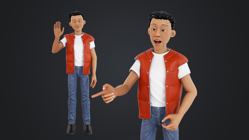 Cartoon Man Rigged Modelo 3D .c4d .max .obj .3ds .fbx .stl .blend