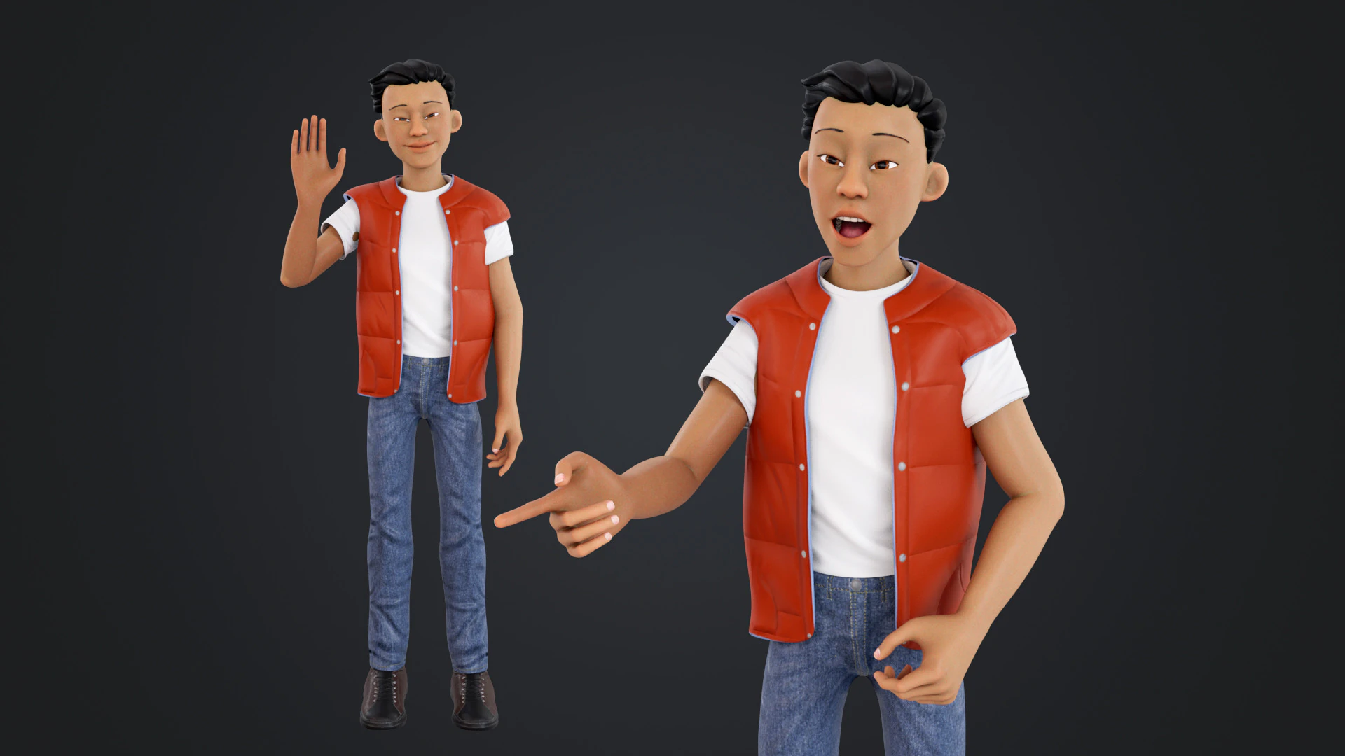 Cartoon Man Rigged 3D Model .c4d .max .obj .3ds .fbx .stl .blend 