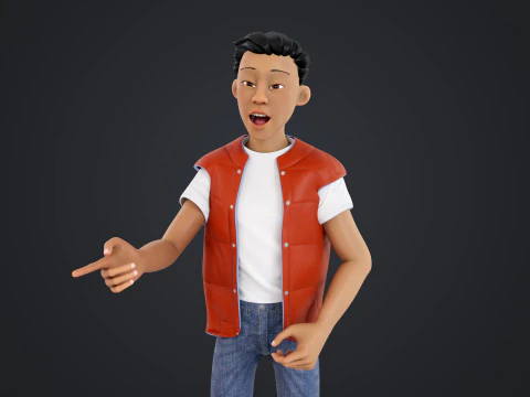 Cartoon Man Rigged 3D Model