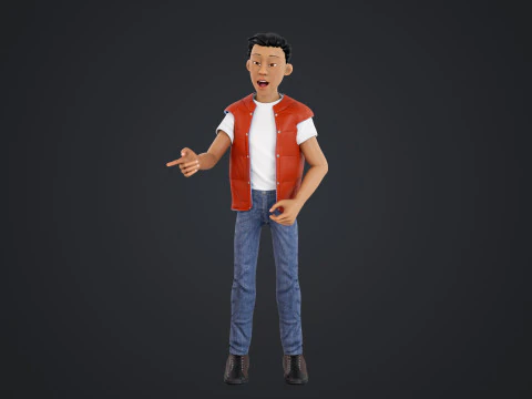 Cartoon Man Rigged 3D Model