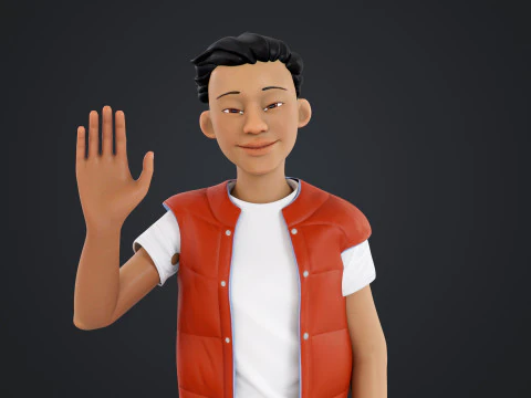 Cartoon Man Rigged 3D Model