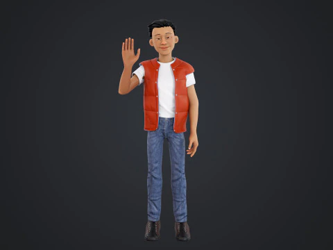 Cartoon Man Rigged 3D Model