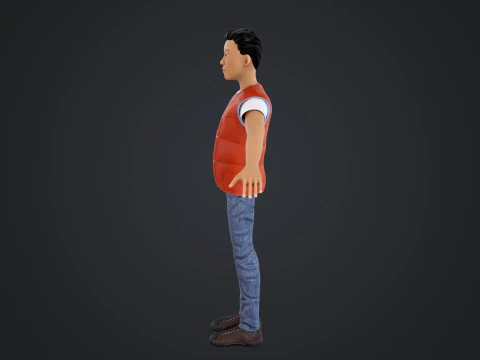 Cartoon Man Rigged 3D Model