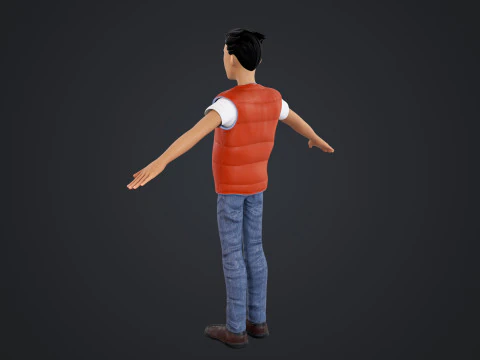 Cartoon Man Rigged 3D Model