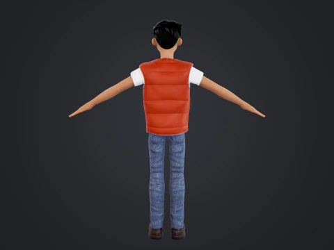 Cartoon Man Rigged 3D Model