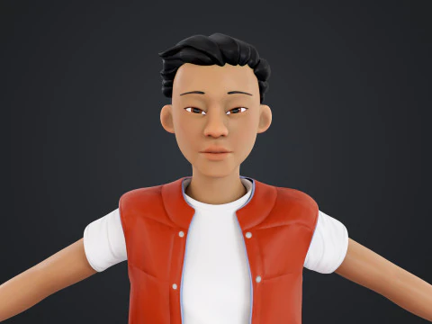 Cartoon Man Rigged 3D Model