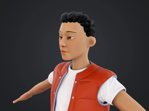 Cartoon Man Rigged 3D Model