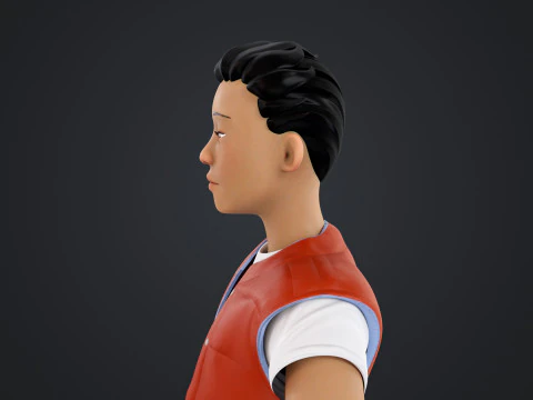 Cartoon Man Rigged 3D Model