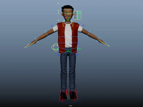 Cartoon Man Rigged 3D Model