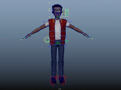 Cartoon Man Rigged 3D Model