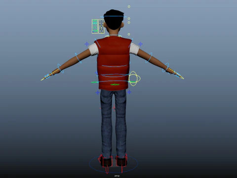 Cartoon Man Rigged 3D Model