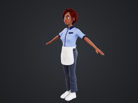 Cartoon Woman Rigged 3D 모델