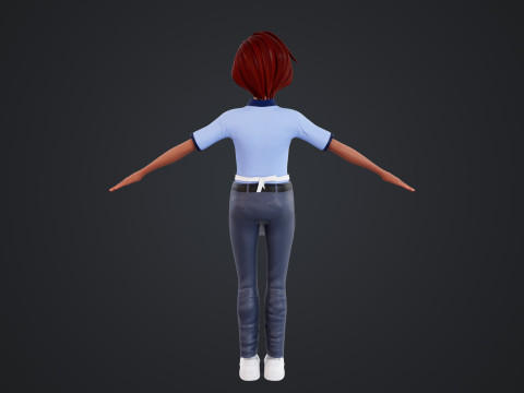 Cartoon Woman Rigged 3D 모델