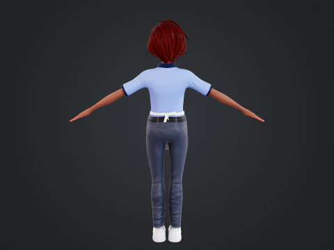 Cartoon Woman Rigged 3D Model