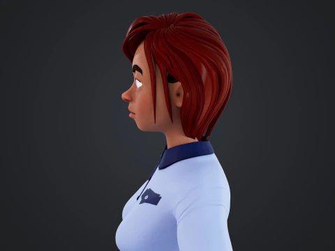 Cartoon Woman Rigged 3D Model