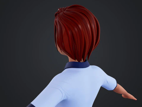 Cartoon Woman Rigged 3D Model