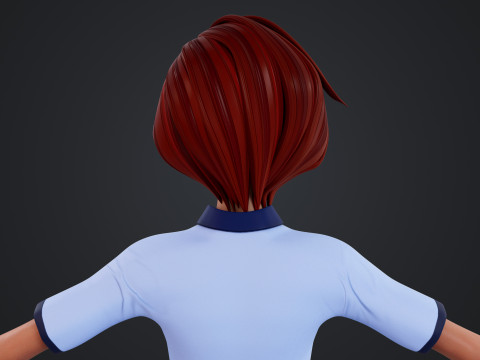 Cartoon Woman Rigged 3D 모델