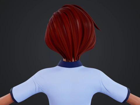 Cartoon Woman Rigged 3D Model