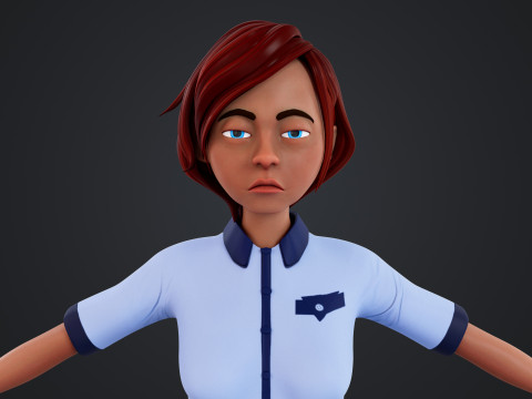 Cartoon Woman Rigged 3D 모델