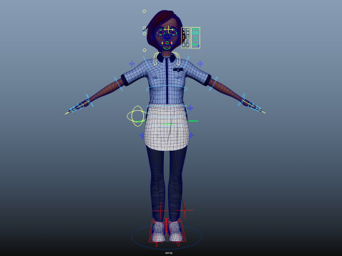 Cartoon Woman Rigged 3D 모델
