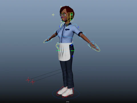 Cartoon Woman Rigged 3D Model