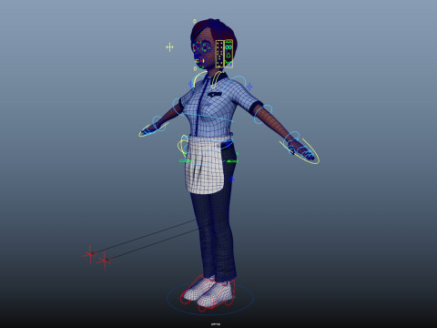 Cartoon Woman Rigged 3D 모델