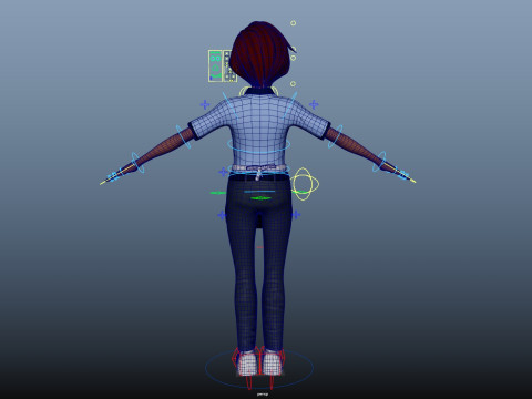 Cartoon Woman Rigged 3D 모델