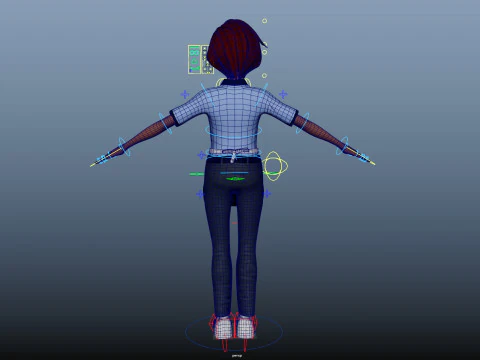 Cartoon Woman Rigged 3D Model
