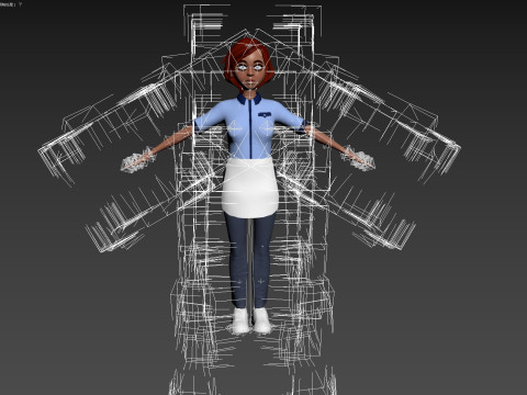 Cartoon Woman Rigged 3D 모델