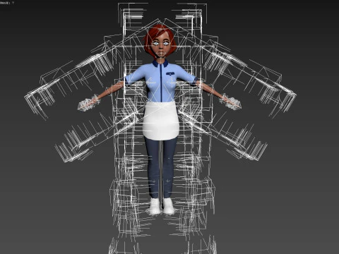 Cartoon Woman Rigged 3D Model
