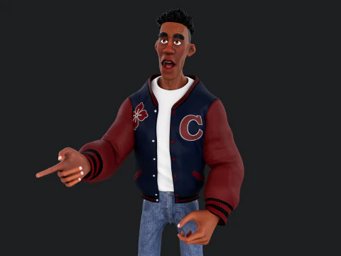 Cartoon Man Rigged 3D Model