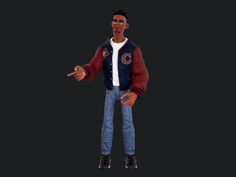 Cartoon Man Rigged 3D Model
