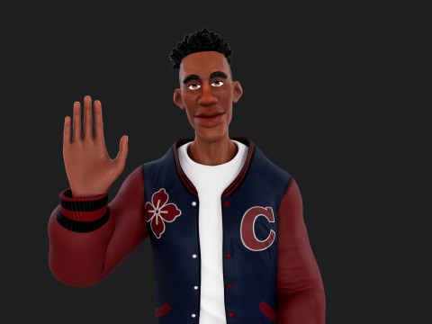 Cartoon Man Rigged 3D Model