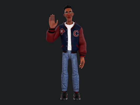 Cartoon Man Rigged 3D Model