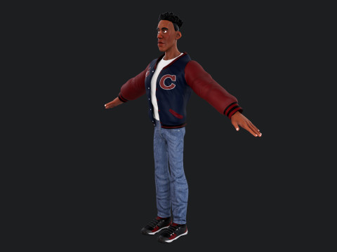 Cartoon Man Rigged 3D Model