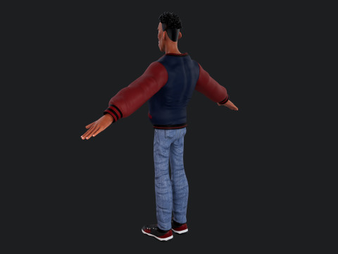 Cartoon Man Rigged 3D Model