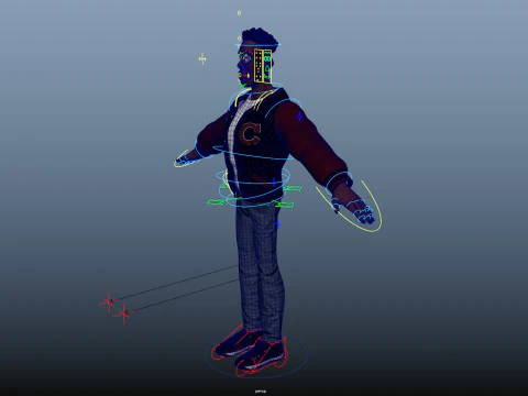 Cartoon Man Rigged 3D Model