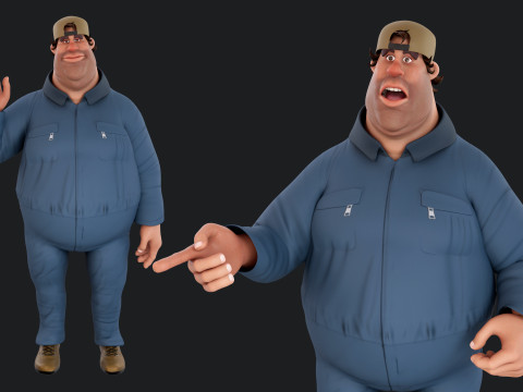 Cartoon Man Rigged 3D Model
