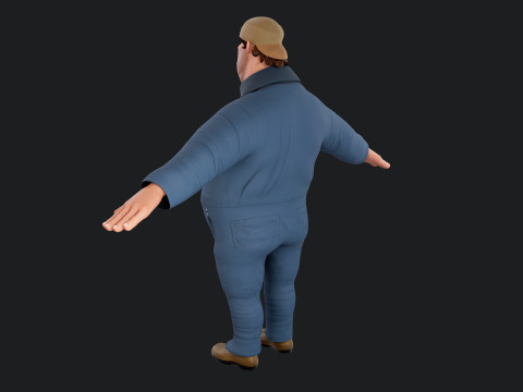 Cartoon Man Rigged 3D Модель