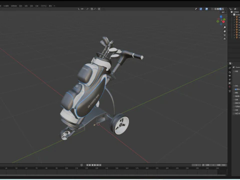 Golf Course Trolley 3D Model