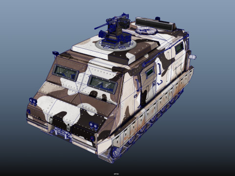Tracked armored vehicle 3D Model
