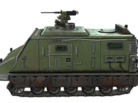 Tracked armored vehicle 3D Model