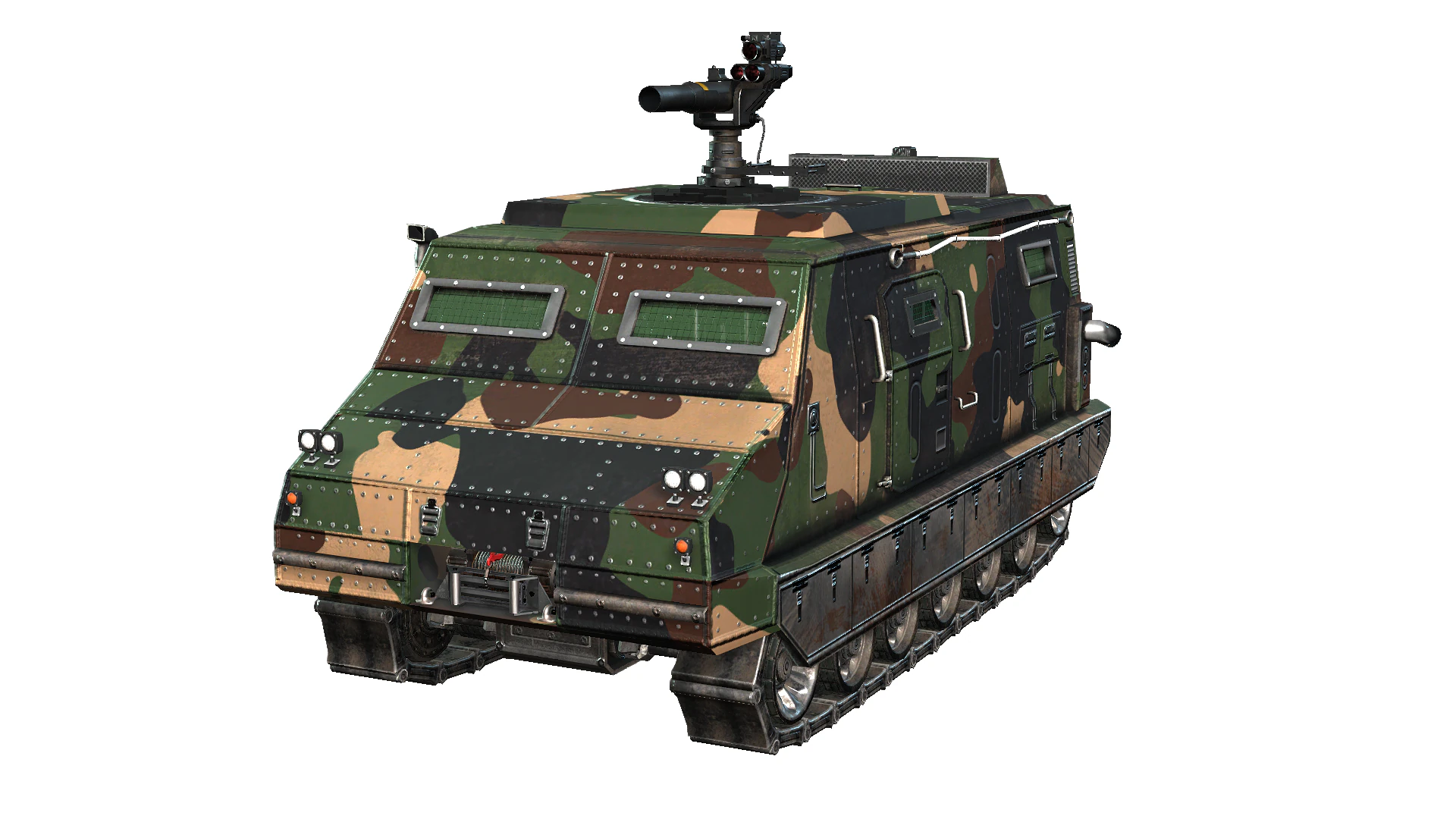 Tracked armored vehicle 3D Model .c4d .max .obj .3ds .fbx .stl .blend 