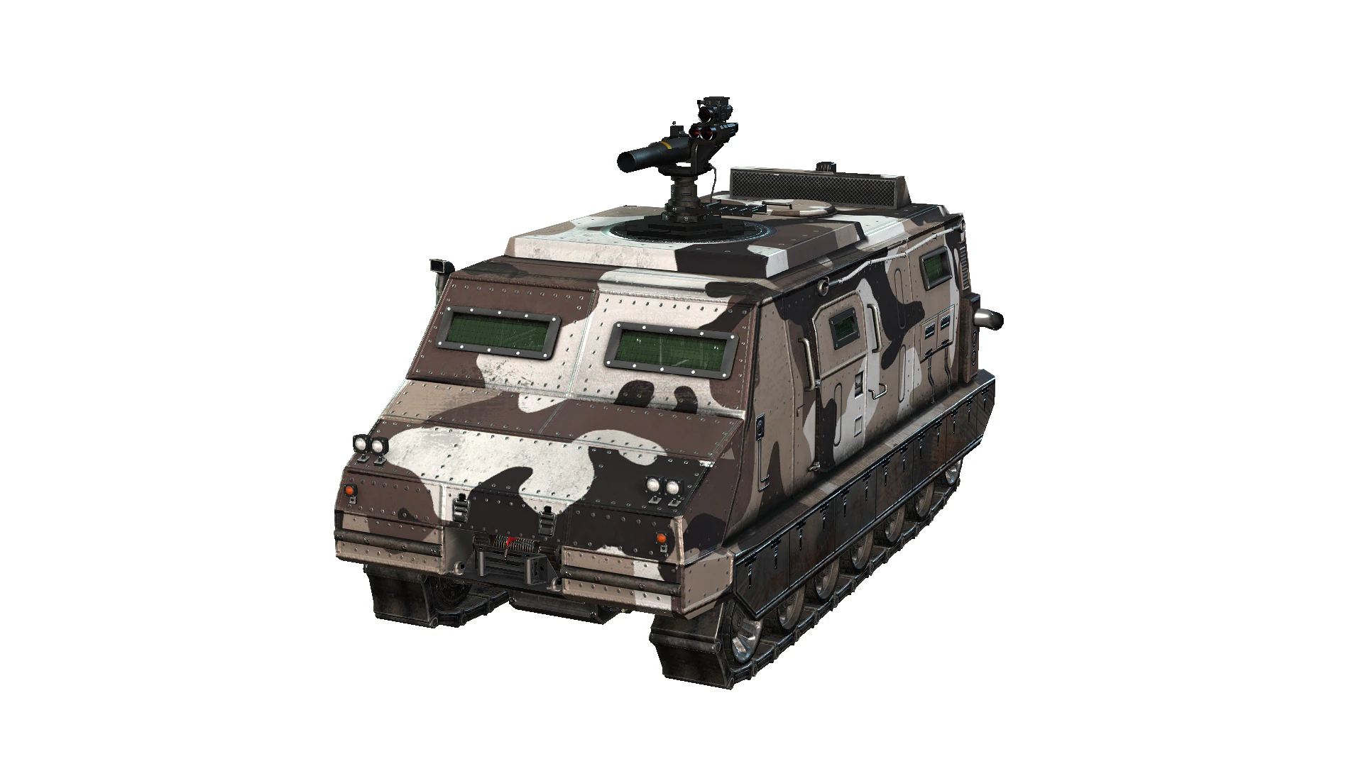 Tracked armored vehicle 3D Model .c4d .max .obj .3ds .fbx .stl .blend 