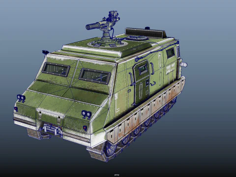 Tracked armored vehicle 3D Model